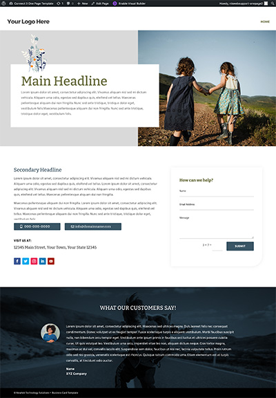 WordPress business template connect 3