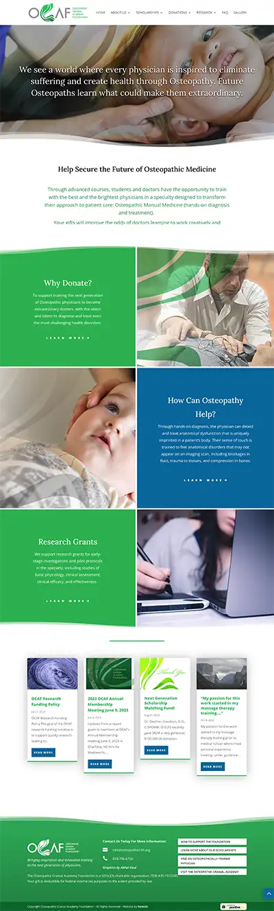 osteopathiccaf website designed by Newtek